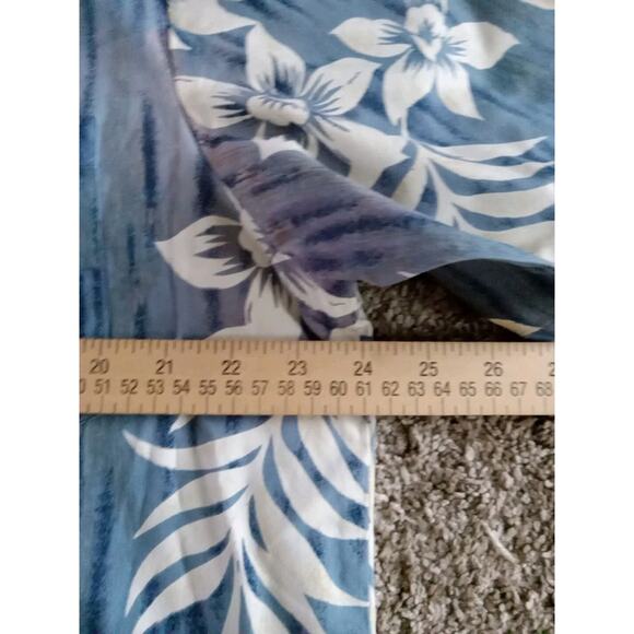 Vintage Made In Hawaii Mens Hawaiian Shirt XL Cotton Blue Floral - Picture 3 of 5